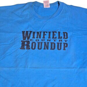 Winfield Country Roundup 2XL Blue T Shirt Round Up Posse KS Music Festival AS IS